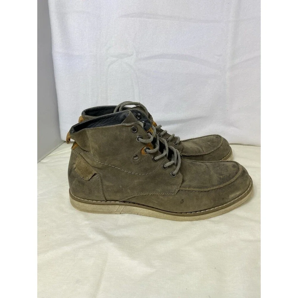 Varese Men’s Grey Sydney Lace-Up Leather Dessert Style Chukka Boot Mens Sz 9